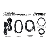 iiyama ProLite XCB3497WQSNPH-B1 34" Moniteur UltraWide incurvé  Noir, 120Hz, HDMI, DisplayPort, USB-C, LAN, FreeSync, webcam