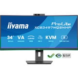 iiyama ProLite XCB3497WQSNPH-B1 34" Moniteur UltraWide incurvé  Noir, 120Hz, HDMI, DisplayPort, USB-C, LAN, FreeSync, webcam