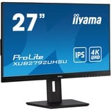 iiyama ProLite XUB2792UHSU-B5 27" 4K UHD Moniteur  Noir, 4K UHD, DVI, HDMI, DisplayPort, USB, Audio