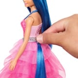Barbie Poupée licorne avec cheveux bleus, robe rose et licorne 