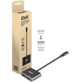 Club 3D Hub MST USB3.2 Gen2 Type-C(DP Alt-Mode) vers DisplayPort + HDMI 4K60Hz M/F Noir
