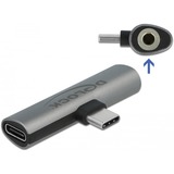 DeLOCK Adaptateur audio USB Type-C vers Jack stéréo + USB Type-C DP Gris