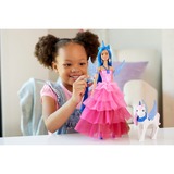 Mattel Barbie - Poupée licorne avec cheveux bleus, robe rose et licorne 
