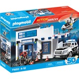 PLAYMOBIL Action Heroes - Poste de police avec véhicules, Jouets de construction 71602