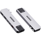 Sitecom 6 in 2 MacBook Pro Multiport, Station d'accueil Argent