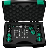Wera 7440/41/42 Jeu de tournevis dynamométriques Kraftform 0,3-6,0Nm Noir/Vert, 27 pièces, avec mandrin sans clé Rapidaptor