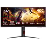 AOC  34" Moniteur UltraWide gaming incurvé  Noir (Mat)