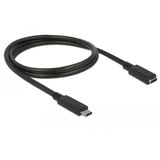 DeLOCK USB-C mâle > USB-C femelle, Câble d'extension Noir, 1 mètre