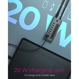 ICY BOX Concentrateur USB 3.2 Gen 2 Type-C à 7 ports, Hub USB Bleu-gris