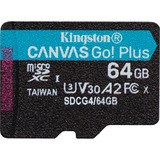 Kingston Canvas Go! Plus microSDXC 64 Go, Carte mémoire Noir, Class 10, UHS-I U3, V30, A2
