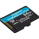 Kingston Canvas Go! Plus microSDXC 64 Go, Carte mémoire Noir, Class 10, UHS-I U3, V30, A2