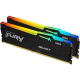 Kingston FURY Beast RGB 16 Go DDR5-5200 (2x 8 Go) mémoire vive Noir, KF552C40BBAK2-16, XMP 3.0