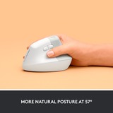 Logitech Lift souris ergonomique vertical - Droitier Blanc/Gris clair, 4000 dpi, Bluetooth
