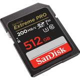SanDisk Extreme PRO 512 Go SDXC Classe 10, Carte mémoire Noir, 512 Go, SDXC, Classe 10, 200 Mo/s, 140 Mo/s, Class 3 (U3)