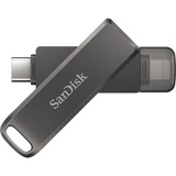 SanDisk iXpand Luxe 128 Go, Clé USB Noir, USB Type-C, connecteur Apple Lightning