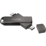 SanDisk iXpand Luxe 128 Go, Clé USB Noir, USB Type-C, connecteur Apple Lightning