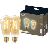 WiZ Filament amber ST64 E27, Lampe à LED 2 pièces, 2000K - 5000K, Dimmable