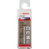 Bosch Forets à métaux rectifiés HSS-Co, DIN 338, Perceuse DIN 338, Perceuse, Foret hélicoïdal, 3 mm, 61 mm, Métal, 3 mm