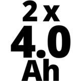 Einhell PXC Twinpack 4.0 Ah, Batterie Rouge/Noir