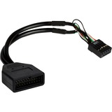Inter-Tech 88885217 câble USB 0,15 m Noir, Adaptateur Noir, 0,15 m, Noir