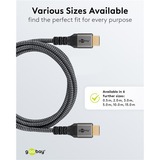 goobay Plus Câble HDMI haut débit avec Ethernet Gris, 5 mètres