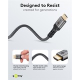 goobay Plus Câble HDMI haut débit avec Ethernet Gris, 5 mètres
