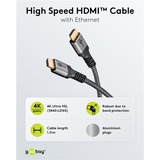 goobay Plus Câble HDMI haut débit avec Ethernet Gris, 5 mètres