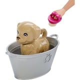 Barbie Famille Coffret le Bain des Animaux, Poupée 