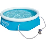 Bestway Fast Set Piscine autoportante Pool, set avec pompe, 2.44m x 66cm Bleu/Bleu clair, set avec pompe, 2.44m x 66cm, 2300 L, Piscine gonflable, Bleu