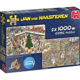 Jumbo Jan van Haasteren - Achats de vacances, Puzzle 2x 1000 pièces + posters