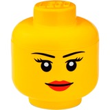 Room Copenhagen Tête de rangement LEGO "fille", petite jaune, Boîte de rangement Jaune