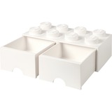 Room Copenhagen Tiroir de briques LEGO 8 blanc, Boîte de rangement Blanc