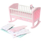 ZAPF Creation Sweet Dreams Crib, Meubles de poupées Rose/Blanc, Baby Annabell Sweet Dreams Crib, Fille, 3 an(s), Batteries requises
