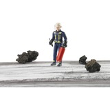 bruder Figurine pompier avec casque, gants et accessoires Bleu/Jaune, 60100