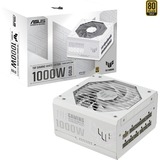 ASUS TUF Gaming Gold White Edition alimentation modulaire 1000 watt Blanc, 1x 12V-2x6, 4x PCIe, 1000 W, 100 - 240 V, Actif, 130 W, 1000 W, 130 W