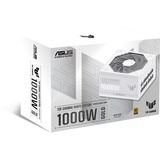 ASUS TUF Gaming Gold White Edition alimentation modulaire 1000 watt Blanc, 1x 12V-2x6, 4x PCIe, 1000 W, 100 - 240 V, Actif, 130 W, 1000 W, 130 W