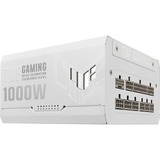 ASUS TUF Gaming Gold White Edition alimentation modulaire 1000 watt Blanc, 1x 12V-2x6, 4x PCIe, 1000 W, 100 - 240 V, Actif, 130 W, 1000 W, 130 W