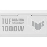 ASUS TUF Gaming Gold White Edition alimentation modulaire 1000 watt Blanc, 1x 12V-2x6, 4x PCIe, 1000 W, 100 - 240 V, Actif, 130 W, 1000 W, 130 W
