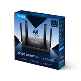Cudy AX3000 Gigabit Wi-Fi 6 Mesh Router, Routeur maillé Noir, WR3000, Cudy Mesh