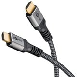 goobay Plus Câble HDMI ultra haut débit Gris, 1 mètre