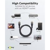 goobay Plus Câble HDMI ultra haut débit Gris, 1 mètre