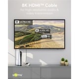 goobay Plus Câble HDMI ultra haut débit Gris, 1 mètre