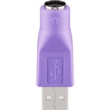 goobay USB / PS2 Adapter Gris, Violet, Adaptateur Violet, USB, PS2, Gris, Violet