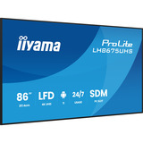 iiyama ProLite LH8675UHS-B2AG, Affichage public Noir (Mat), 3x HDMI | 1x DisplayPort | LAN | WiFi | 24/7