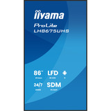 iiyama ProLite LH8675UHS-B2AG, Affichage public Noir (Mat), 3x HDMI | 1x DisplayPort | LAN | WiFi | 24/7