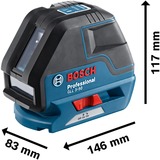 Bosch GLL 3-50P télémètre 0 - 50 m, Laser Cross Ligne Bleu/Noir, IP54, LR6 (AA), 1,5 V, 18 h, -10 - 40 °C, 83 x 146 x 117 mm