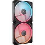Corsair iCUE LINK LX140-R RGB PWM Reverse Fans Starter Kit, Ventilateur de boîtier Noir, 2 pièces, 4 broches PWM