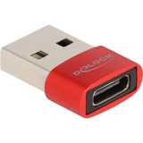 DeLOCK Adaptateur USB 2.0 USB Type-A mâle à USB Type-C femelle Rouge