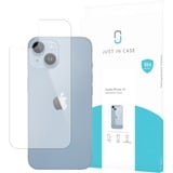 Just in Case iPhone 15 - Back Cover Tempered Glass - Clear, Film de protection Transparent