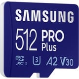 SAMSUNG PRO Plus 512 Go microSDXC (2021), Carte mémoire Bleu, UHS-I U3, Class 10, V30, A2